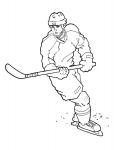 Хоккеист плавно скользит по льду