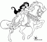 Аладдин и Жасмин катаются на коне